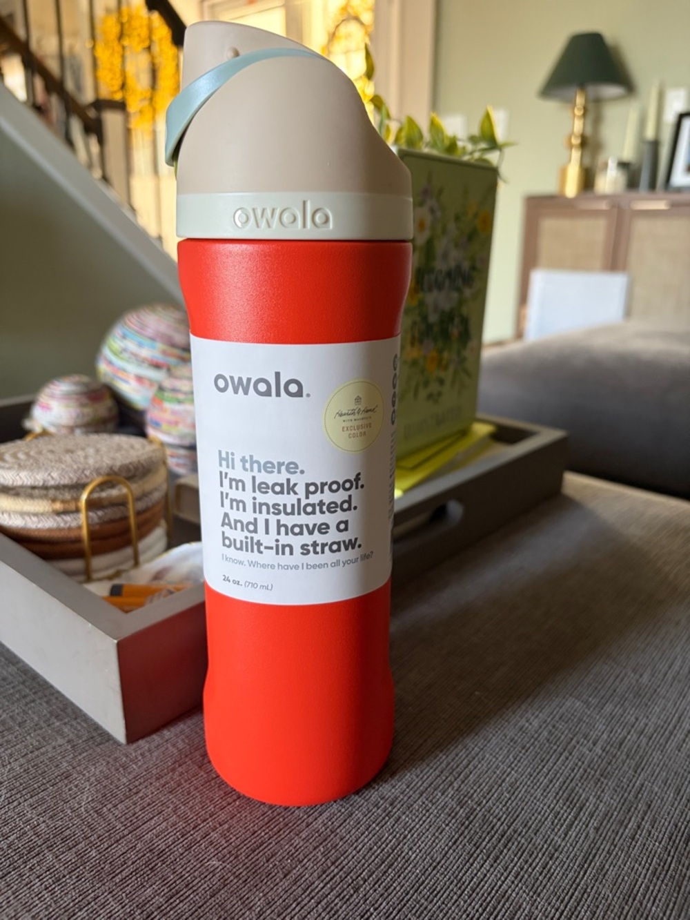 Owala Insulated Water Bottle with Built-In Straw - Red